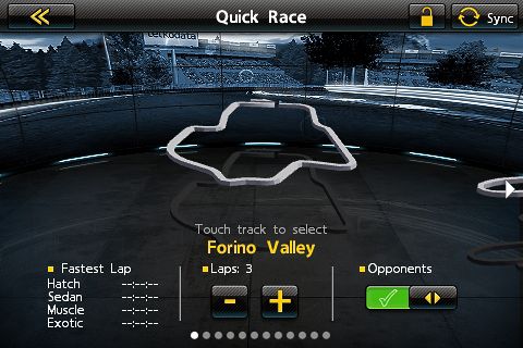 Gameplay screenshots of the Real racing for iPad, iPhone or iPod.