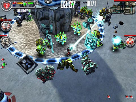 Gameplay screenshots of the Robot Tsunami for iPad, iPhone or iPod.