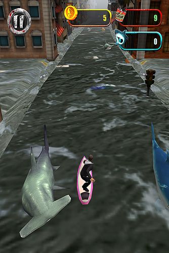 Gameplay screenshots of the Sharknado: The video game for iPad, iPhone or iPod.