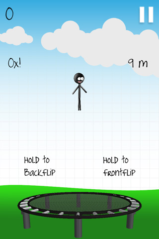 Gameplay screenshots of the Stickman: Trampoline for iPad, iPhone or iPod.