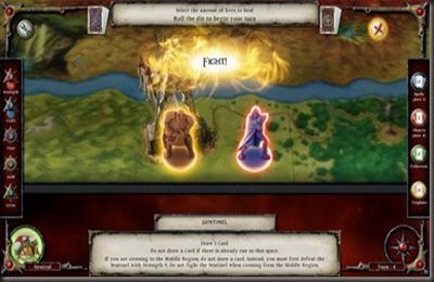 Gameplay screenshots of the Talisman Prologue for iPad, iPhone or iPod.