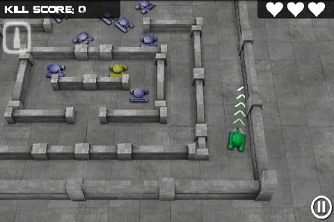 Gameplay screenshots of the Tank hero for iPad, iPhone or iPod.