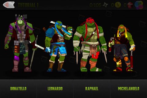 Gameplay screenshots of the Teenage mutant ninja turtles for iPad, iPhone or iPod.