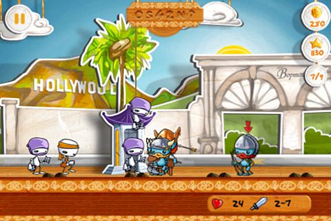 Gameplay screenshots of the Battle of puppets for iPad, iPhone or iPod.