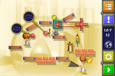 Gameplay screenshots of the Crazy machines for iPad, iPhone or iPod.
