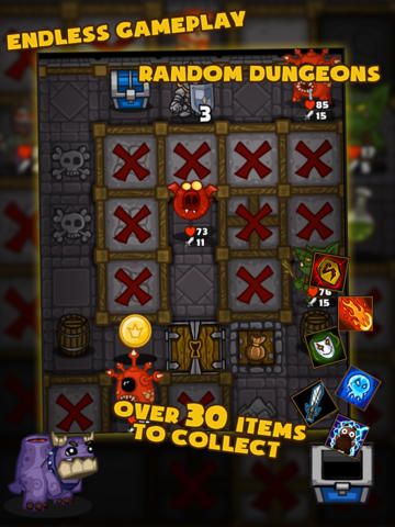 Gameplay screenshots of the Dungelot for iPad, iPhone or iPod.