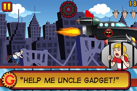 Gameplay screenshots of the Inspector Gadget's mad dash for iPad, iPhone or iPod.
