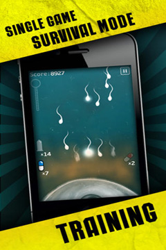 Gameplay screenshots of the Sperminator Pro for iPad, iPhone or iPod.