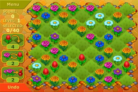 Gameplay screenshots of the Flower garden: Logical game for iPad, iPhone or iPod.