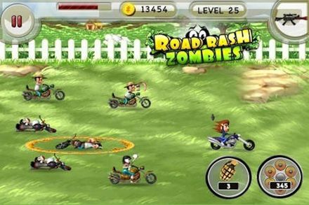 Gameplay screenshots of the Road rash zombies for iPad, iPhone or iPod.