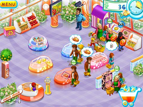 Gameplay screenshots of the Supermarket mania for iPad, iPhone or iPod.