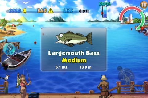 Gameplay screenshots of the Big fish for iPad, iPhone or iPod.