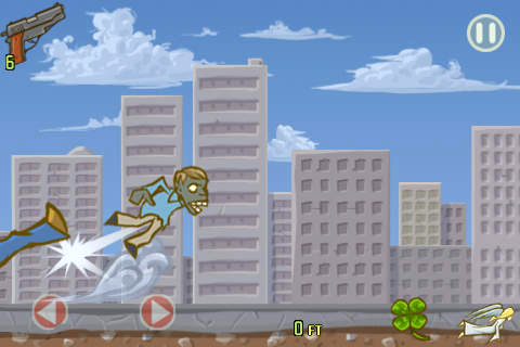 Gameplay screenshots of the Kick the zombie for iPad, iPhone or iPod.