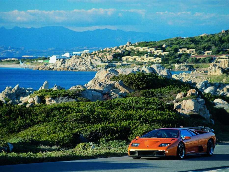 Lamborghini, Auto, Roads, Sea, Transport