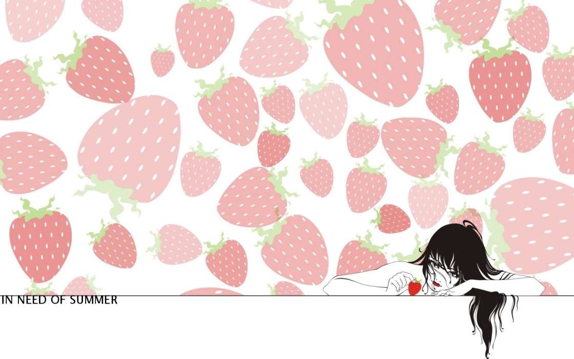 Anime, Girls, Strawberry