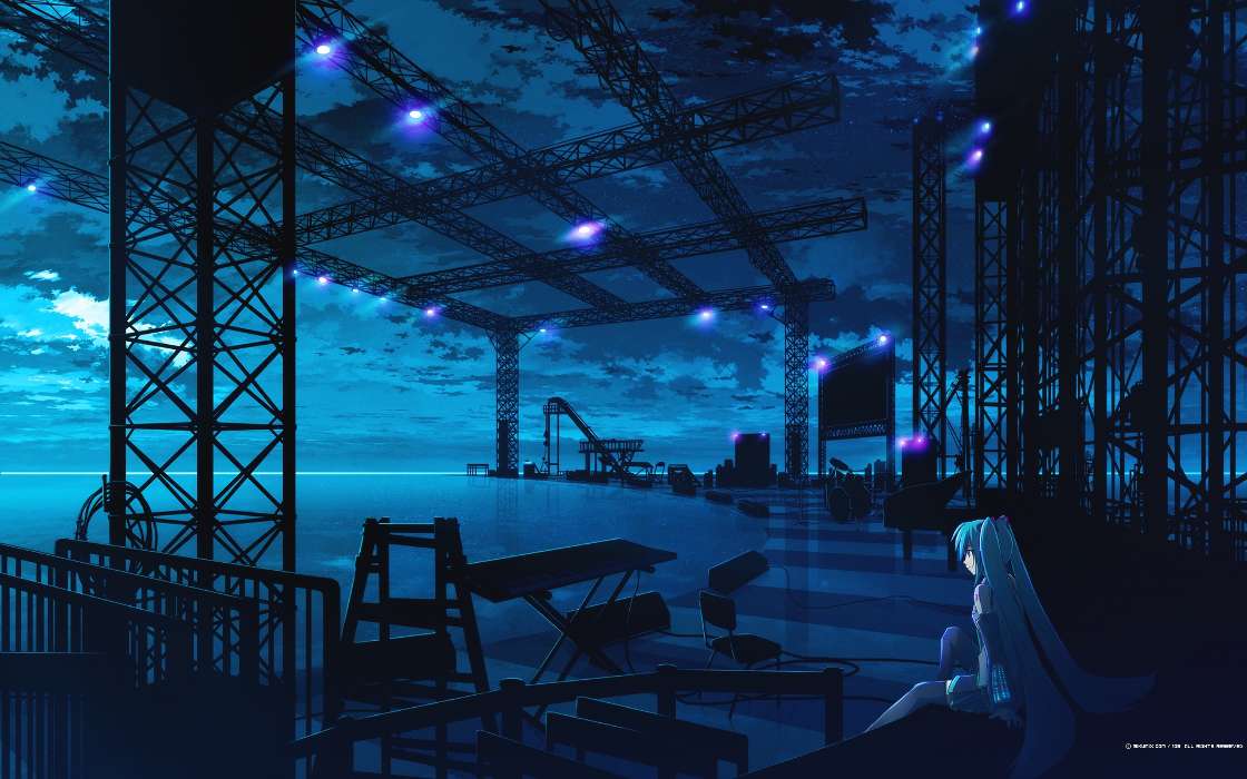 Anime, Landscape, Night