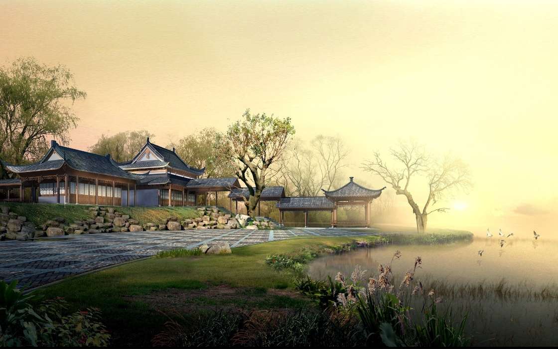 Architecture,Asia,Houses,Landscape