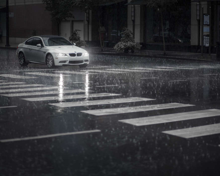 Art photo, Auto, BMW, Rain, Transport