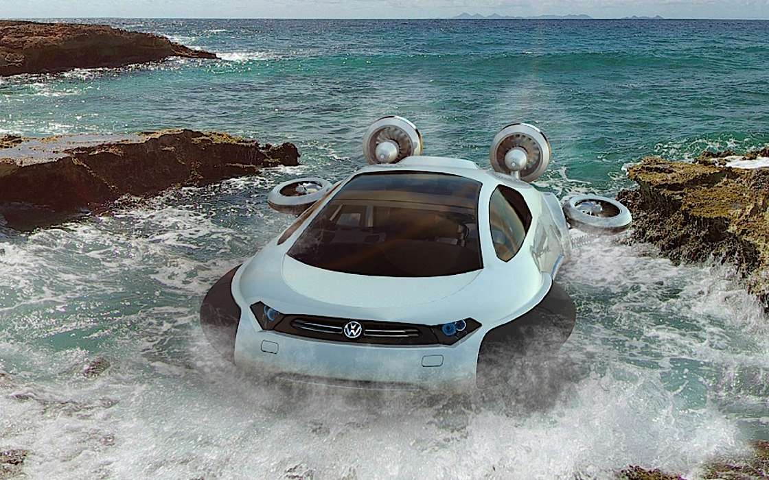Auto, Volkswagen, Sea, Transport