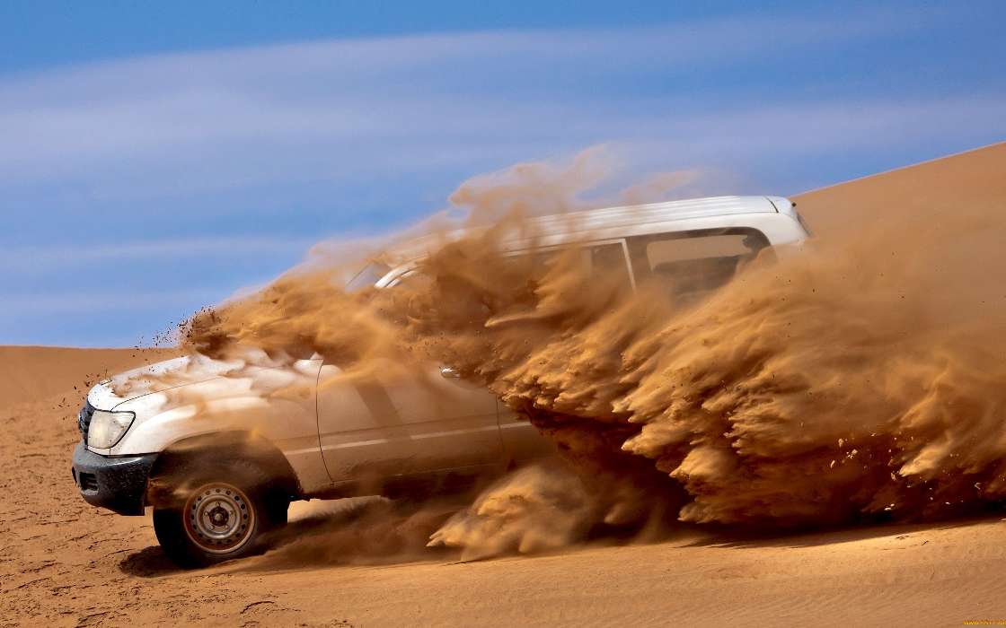 Auto, Desert, Rally, Transport