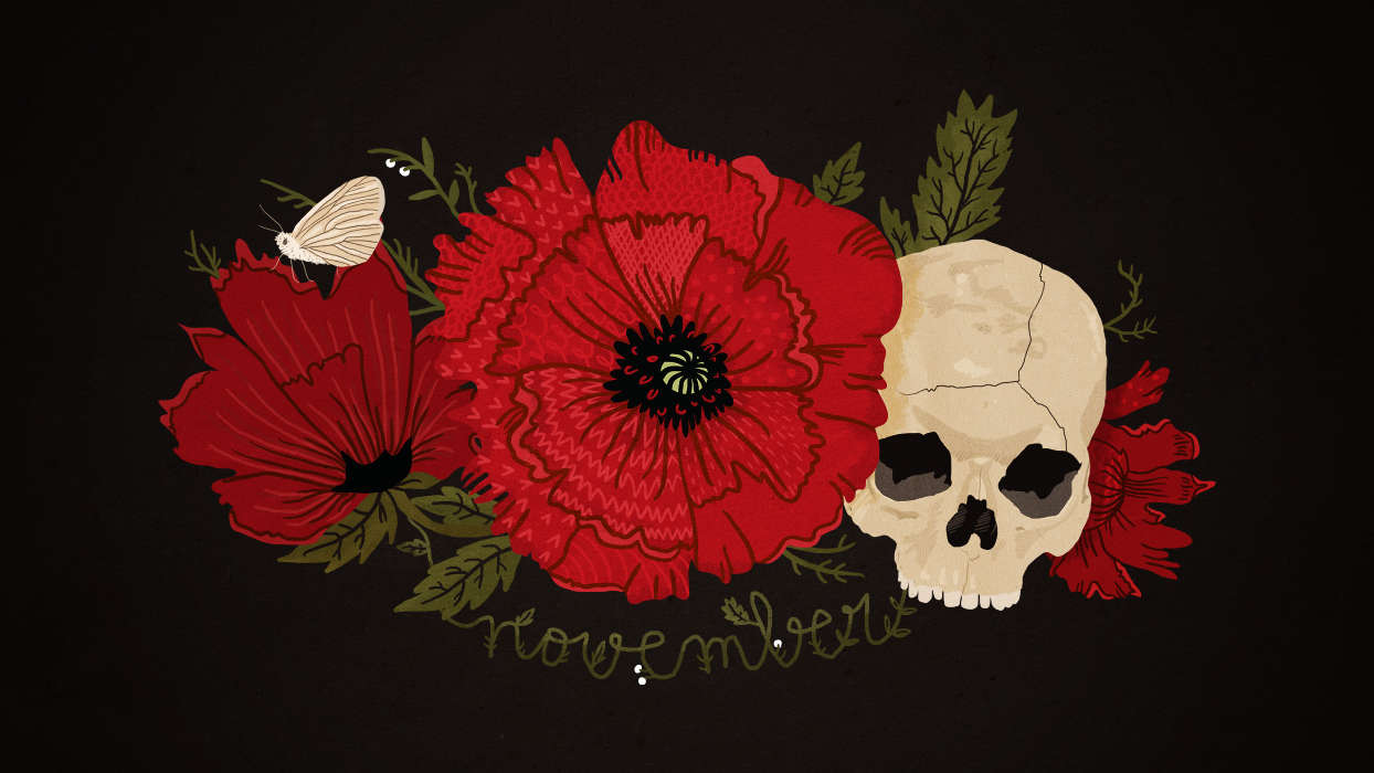 Flowers, Background, Skeletons, Death