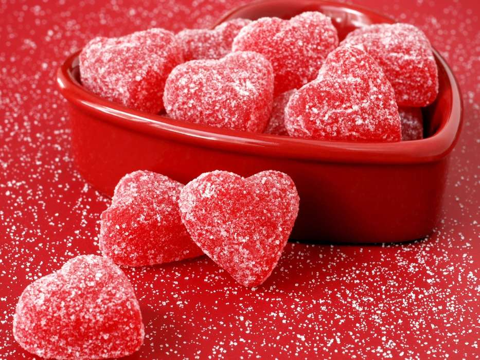 Food, Background, Candies, Hearts