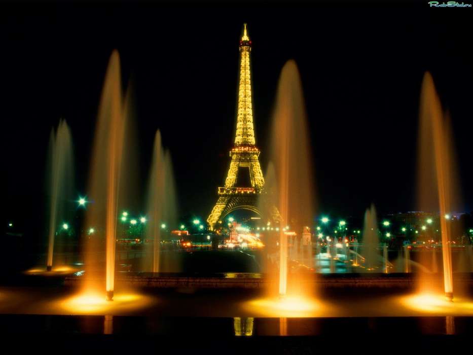 Eiffel Tower,Night,Landscape