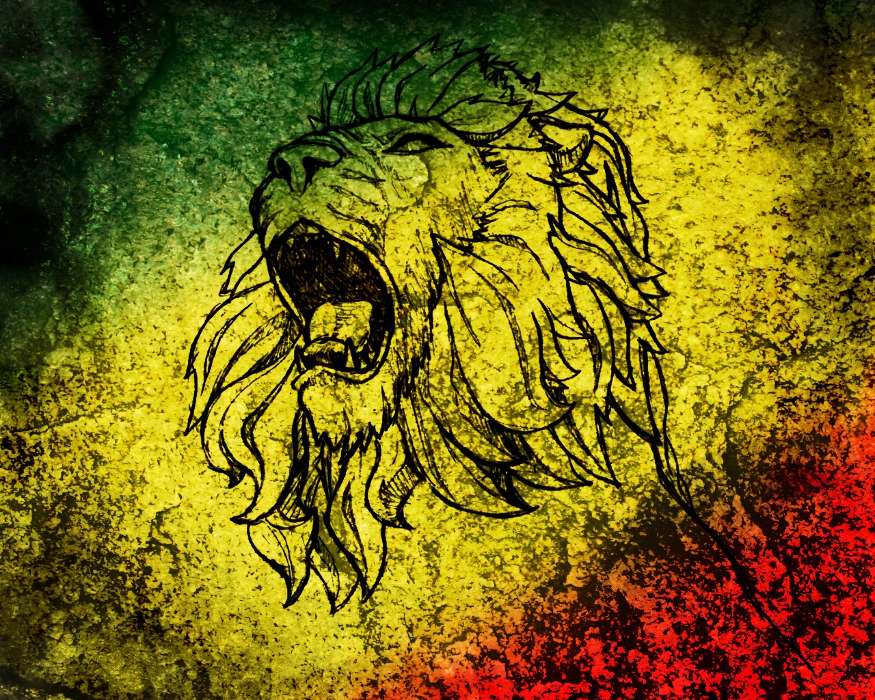 Flags, Background, Lions, Pictures, Animals