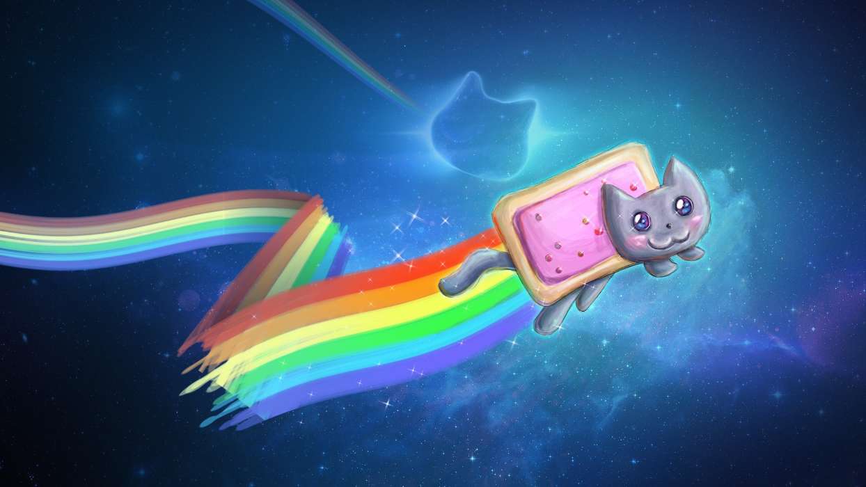 Background, Cats, Rainbow, Pictures, Animals