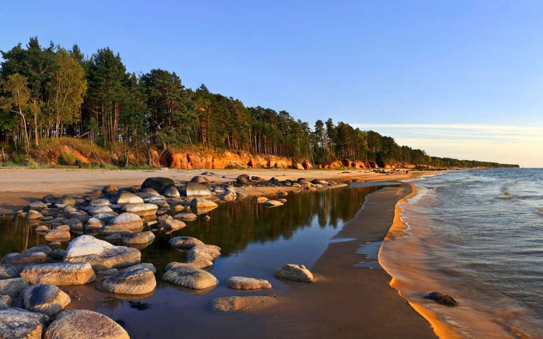 Landscape, Stones, Sea, Beach