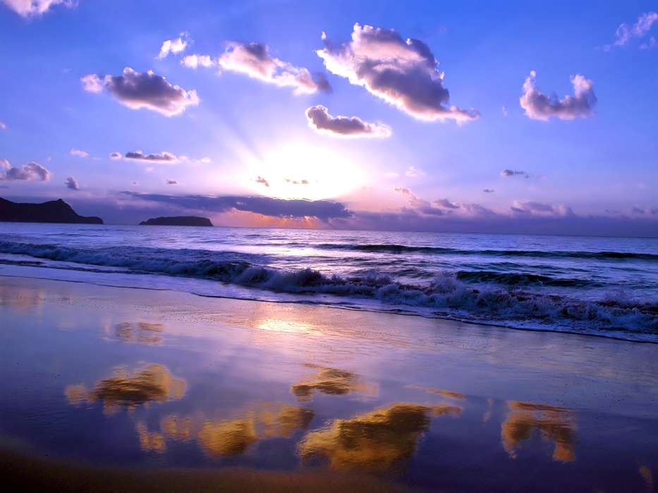 Landscape, Water, Sunset, Sky, Sea, Beach