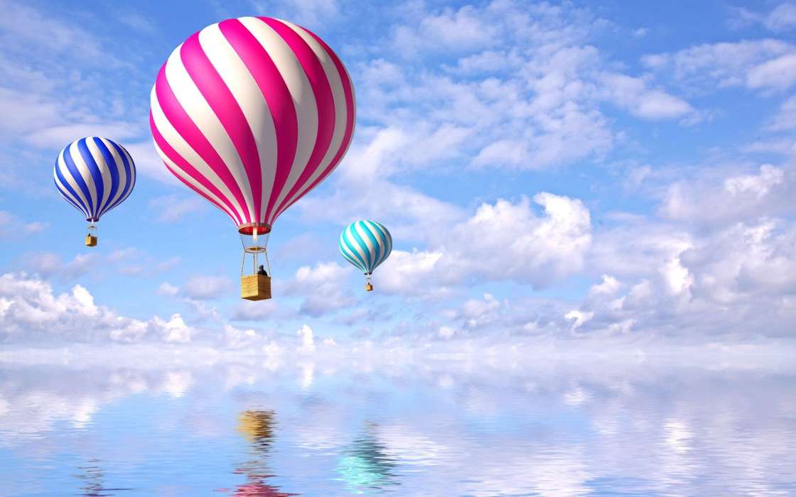 Sea, Sky, Transport, Balloons