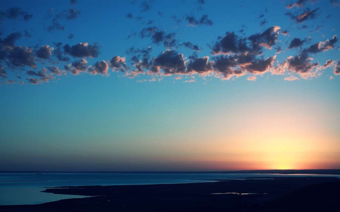 Sea, Clouds, Landscape, Sunset