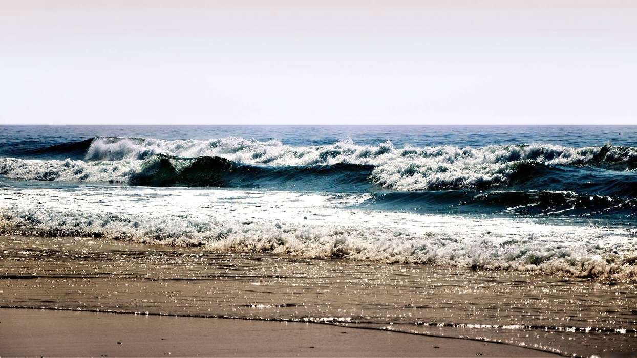 Sea, Landscape, Beach, Waves