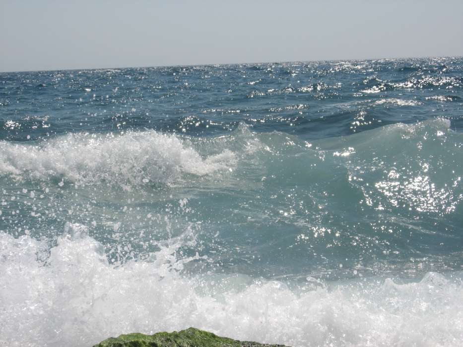 Landscape, Water, Sea, Waves