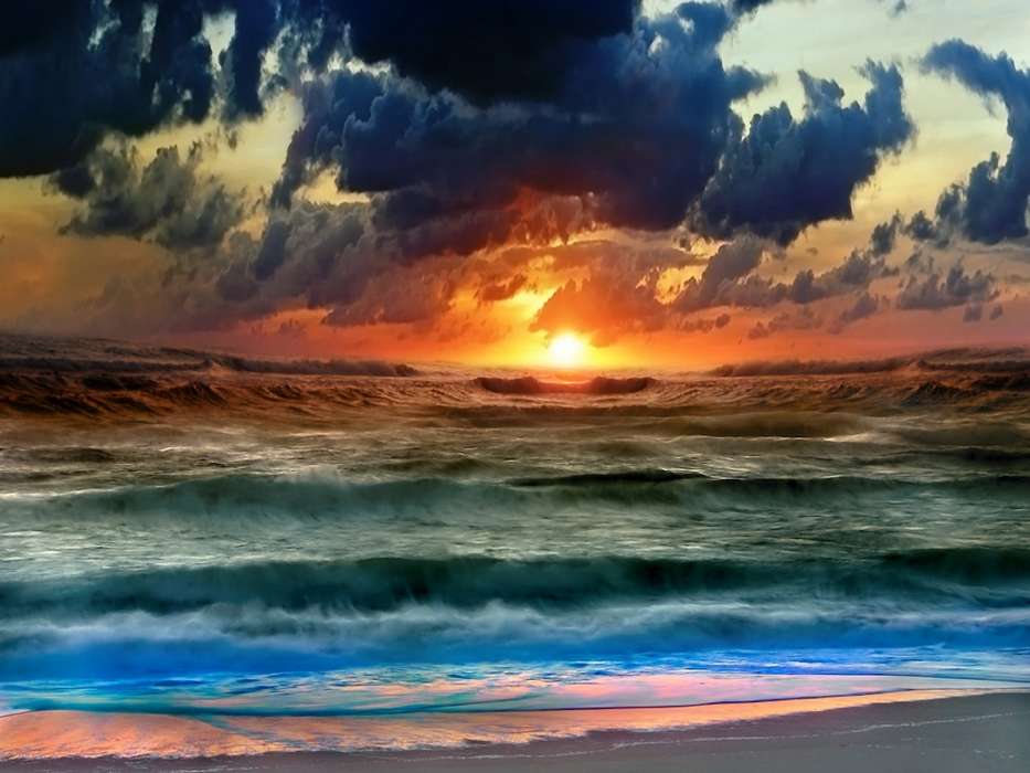 Sea,Landscape,Sunset