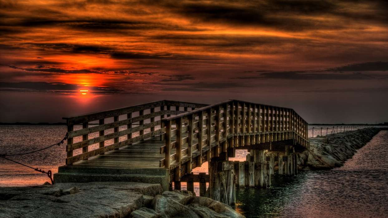 Bridges,Landscape,Sunset