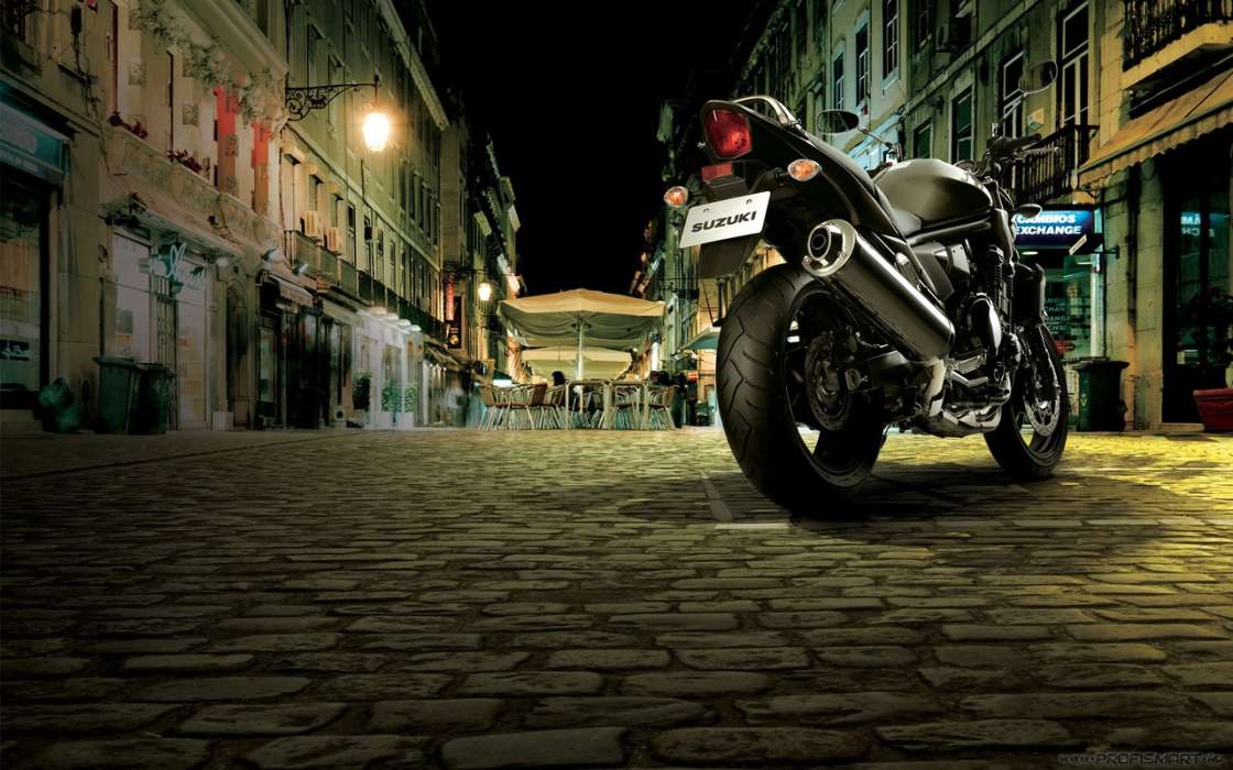 Motorcycles, Night, Landscape, Transport, Streets