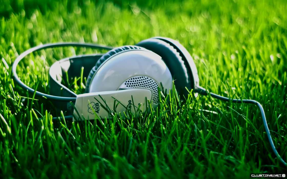 Music, Headphones, Objects, Grass