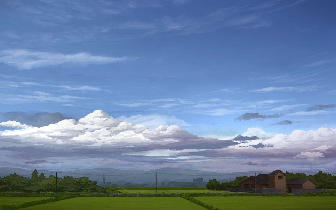 Clouds, Landscape, Fields, Pictures