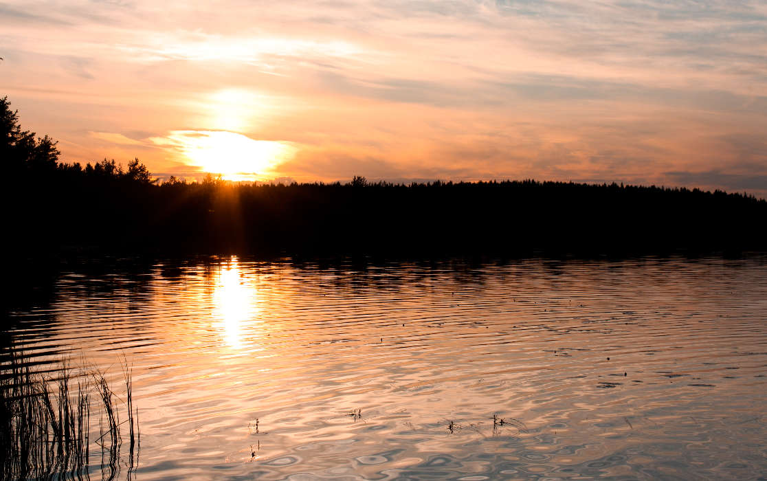 Landscape, Water, Sunset, Sun, Lakes