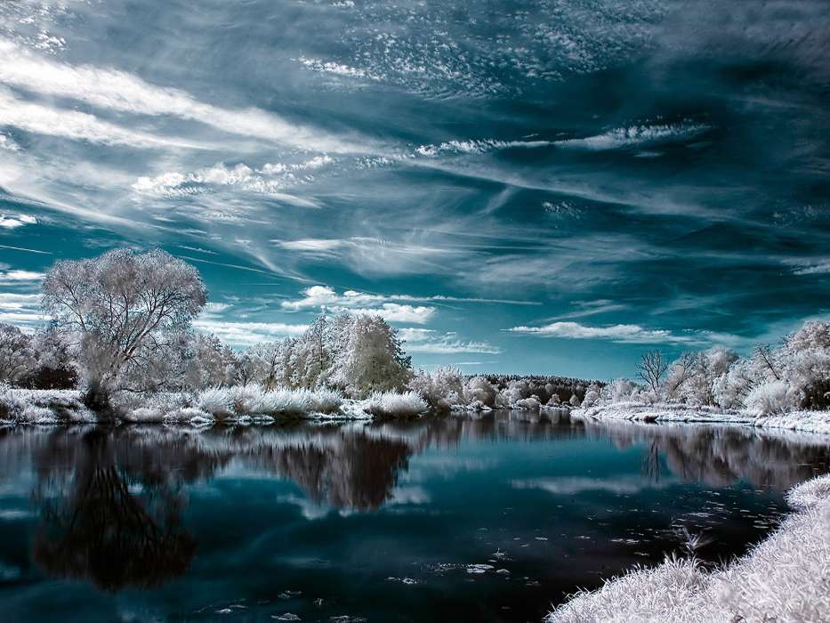 Landscape, Winter, Water