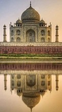 New mobile wallpapers - free download. Taj Mahal, Architecture, Landscape, Rivers picture and image for mobile phones.