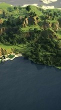 Minecraft, Mountains, Games, Sea, Landscape for Nokia E72