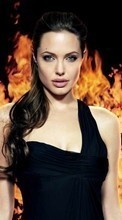 New mobile wallpapers - free download. Actors, Angelina Jolie, Girls, People, Fire picture and image for mobile phones.