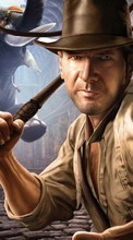 New mobile wallpapers - free download. Cinema, Games, Humans, Actors, Men, Drawings, Indiana Jones, Harrison Ford picture and image for mobile phones.
