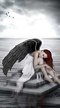 New 240x400 mobile wallpapers Humans, Girls, Fantasy, Art, Sea, Angels free download.