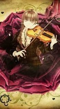 New mobile wallpapers - free download. Anime, Girls, Violins, Music picture and image for mobile phones.