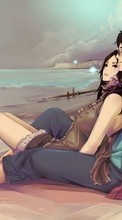 New mobile wallpapers - free download. Anime, Girls, Men, Music, Headphones, Beach picture and image for mobile phones.