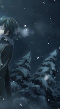 New mobile wallpapers - free download. Anime, Men, Snow, Winter picture and image for mobile phones.